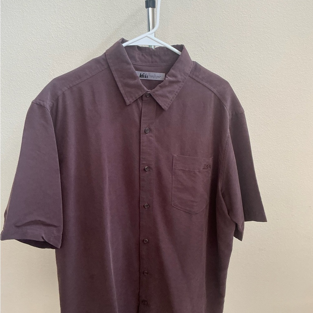 REI Men's Casual Button Down in Deep Purple